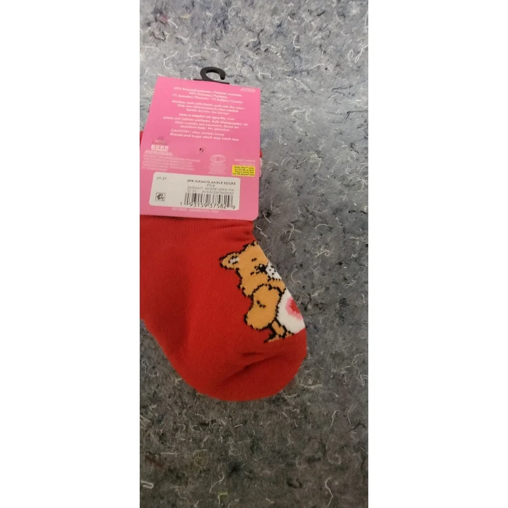 Care Bears Kids Ankle Socks Ruffles Size 2T-3T‎ Set of 3